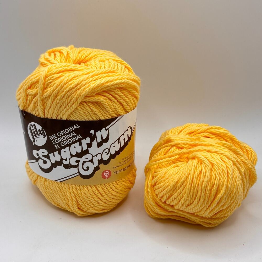 Lily Sugar n Cream Yarn Yellow 100% Cotton 2.5 oz Solid Color 4-ply 2019